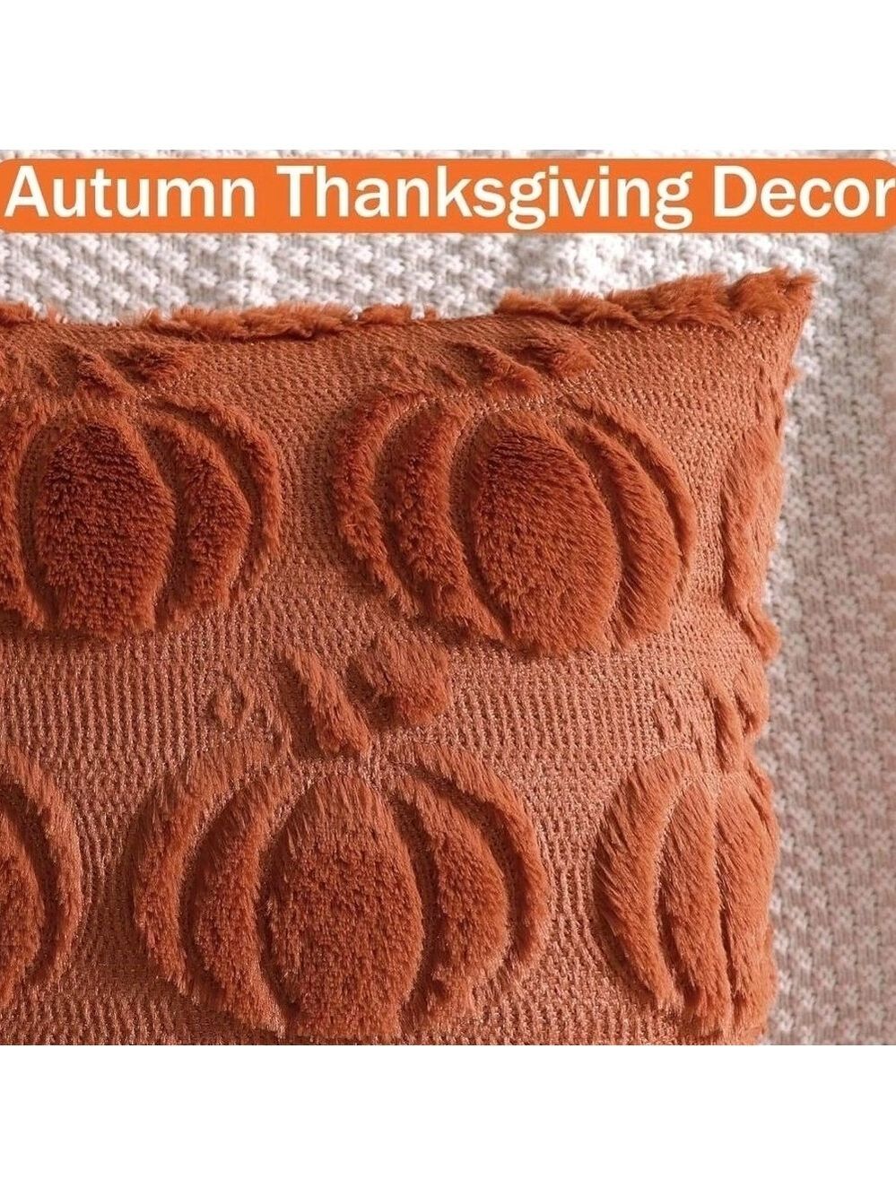 Pumpkin Fall Decorative Throw Pillow Covers 18x18Inch Set of 2 - Picture 3 of 4